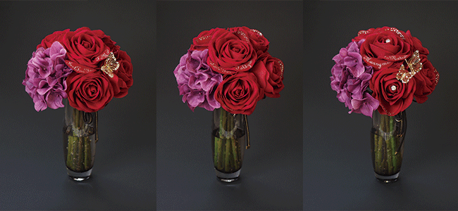 花束風メッセージフラワー赤バラの３タイプ