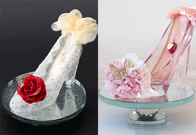 シンデレラのガラスの靴 プリンセスローズと桜ピンク