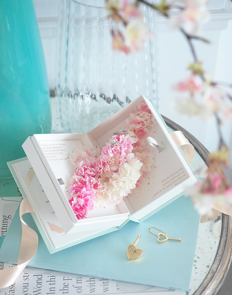 春の手紙と花のプロポーズにラブブック桜